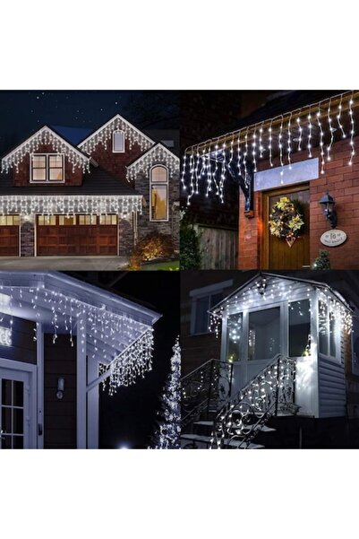 OEM Instalație Turturi, 30 de metri, 1000 LED-uri, Interconectabil, Rezistent la apă, Alb rece