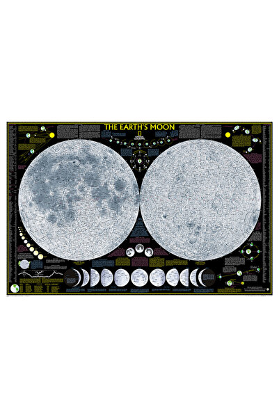 Natl Geographic Maps National Geographic: Hartă murală a Lunii Pământului (42...