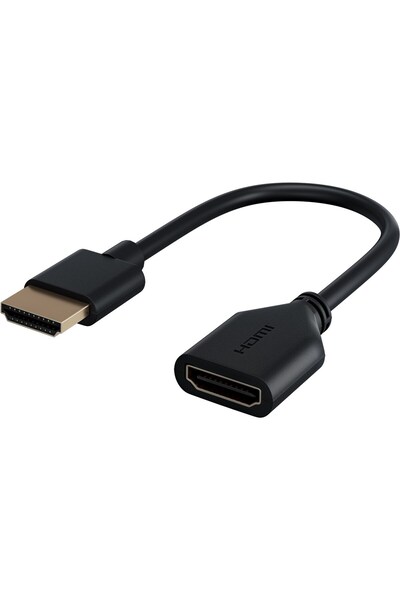 OEM Flexible adapter cable HDMI A male - HDMI A female 10cm 4K/60Hz 2160p 18G...