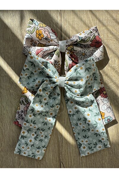 White Alamode Flower Patterned 2-Piece Bow Tie Set