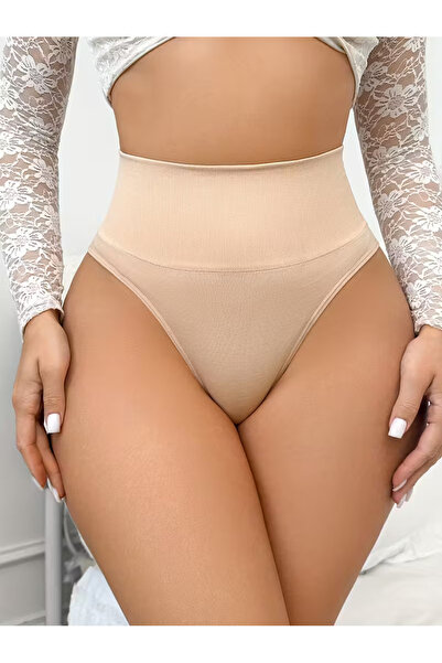 Boubon Co Ten Rengi Krem Kadın Seamless String Külot Göbek Toparlayan Model Ten Rengi Krem Renk