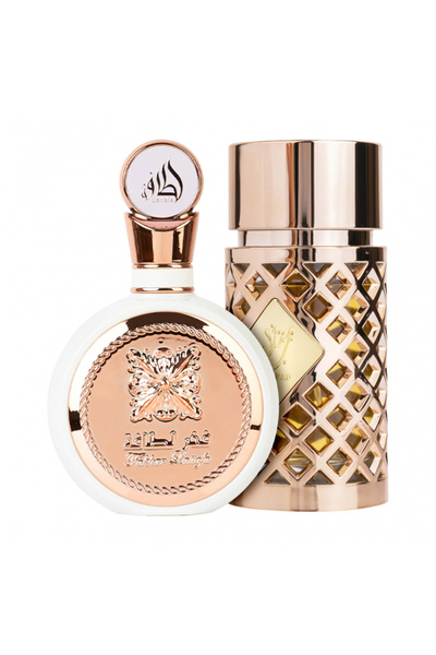lattafa Pachet 2 parfumuri Best Seller, Fakhar Woman 100 ml si Jazzab Gold 10...