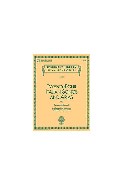 G. Schirmer 24 Italian Songs and Arias - Medium Low Voice (Book/CD): Medium L...