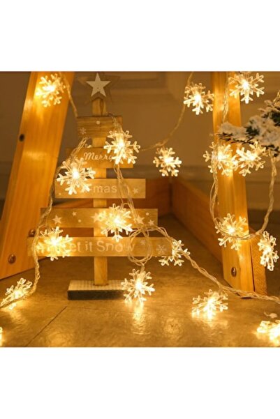 OEM Instalație de Crăciun, Fulgi de zăpadă, Decorativă, Interior/Exterior, 10m, 100 LED-uri, Lumină albă caldă