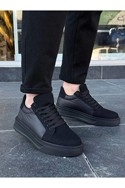 Zerenyus Zr-046 Black Parachute Fabric High Sole Casual Sports Shoes