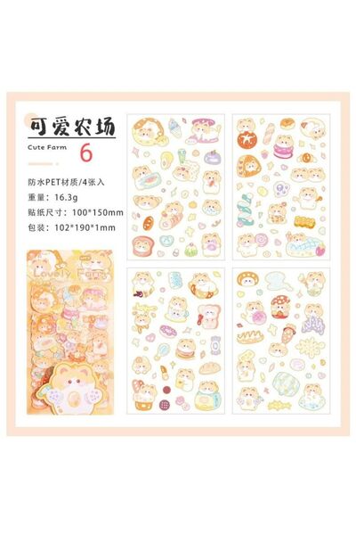 İthal E2-4 foi de autocolante PET cu animale kawaii - Număr: 3