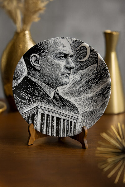 grandora Atatürk Dekoratif Servis Tabağı - Mustafa Kemal Atatürk Portreli Dek...
