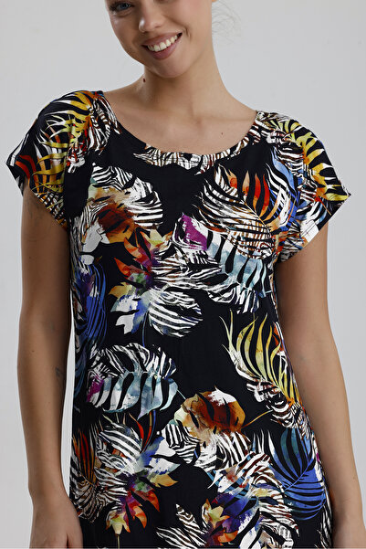 Sense Lycra Viscose Mini Viscose Dress |   Blz36387 Yellow Saks with Flowers