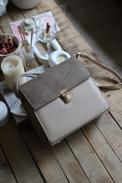 Moom Bag Women's Mink Suede Cover Detailed Adjustable Strap Shoulder Bag