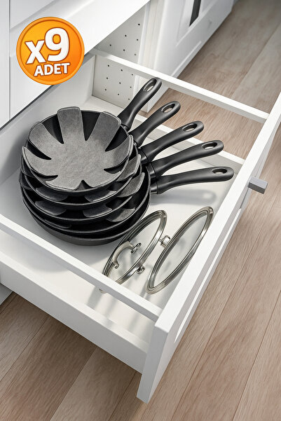 Felyra 9 Adet 30×30 cm Çizdirmez Elyaf Keçe – Tava, Tencere & Borcam Koruyucu...