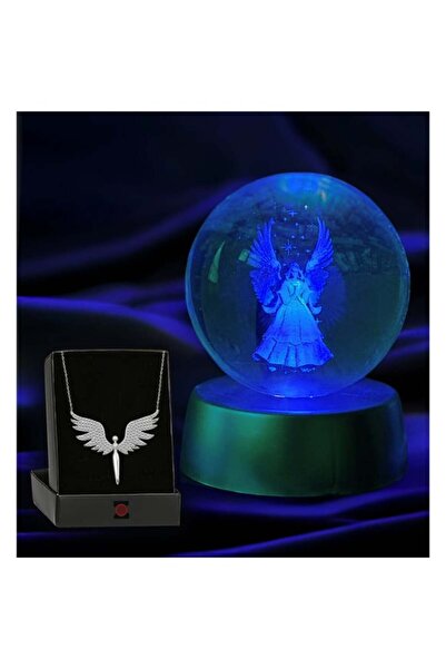 keyfim shop Kişiye Özel Renk Değiştiren Led Işıklı Melek Küre Kristal Top Ve ...