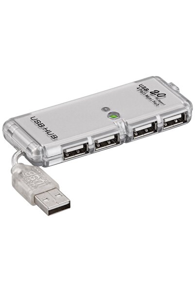 OEM Hub cu 4 porturi USB 2.0 HI-SPEED 480MB/s cablu gri 6cm 68879 Goobay