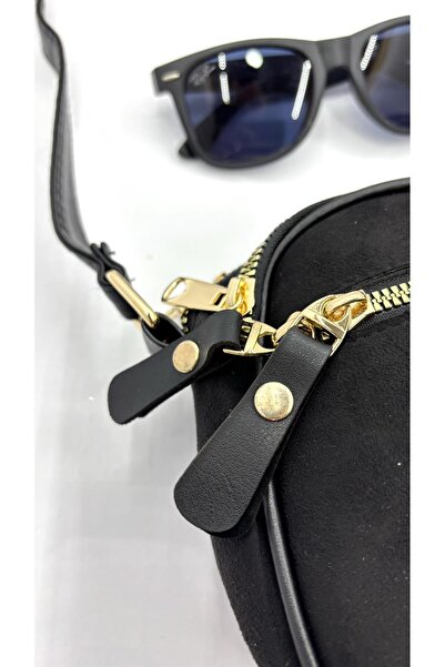 By EDUU Geantă de umăr zilnică din piele intoarsa texturata cu 3 fermoare principale si 1 fermoar lateral