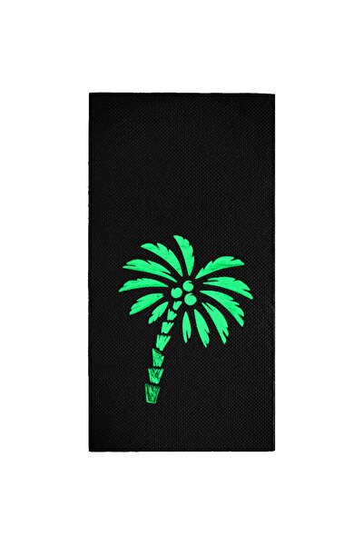 Story مناديل ورقية سوداء اللون مقاس 40×40 سم بنمط أوراق النخيل الخضراء، عبوة ...