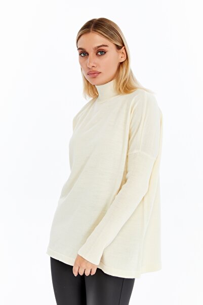 MA ananas Напіврибальський комір, прямий, довгі рукави, жіноча туніка