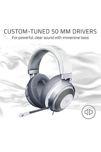 RAZER Kraken Wired Over-Ear Headphones - White
