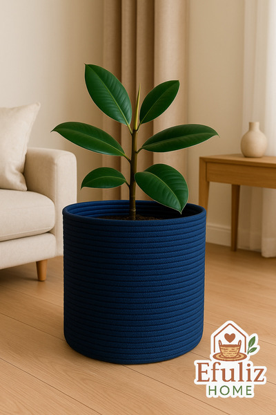 Efuliz Home Jüt-Hasır Çok Amaçlı-Dekoratif-Organizer Saksı Sepeti, Bahçe Düze...