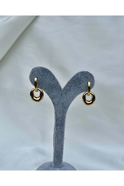 yeknova Xuping 14K Altın Rengi Halka Model Kararmaz Kadın Sallantılı Küpe