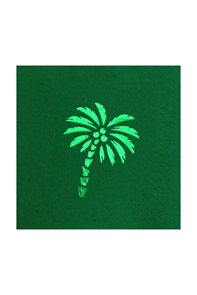 Story مناديل ورقية خضراء اللون مقاس 33 × 33 سم، منقوشة بنقشة نخيل، عبوة من 16...