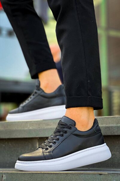 Kuback حذاء رجالي كاجوال من الجلد الأسود طراز KB-DX46