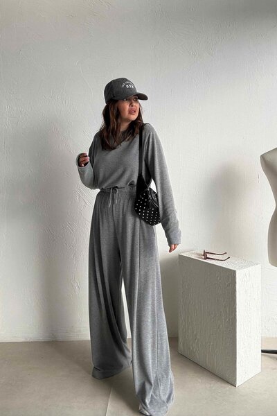 ELVAN TOLON Γκρι Βασικό Σετ Φόρμας