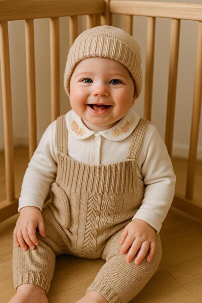 Luna Kids Store Premium Triko Salopet Tulum Nakışlı