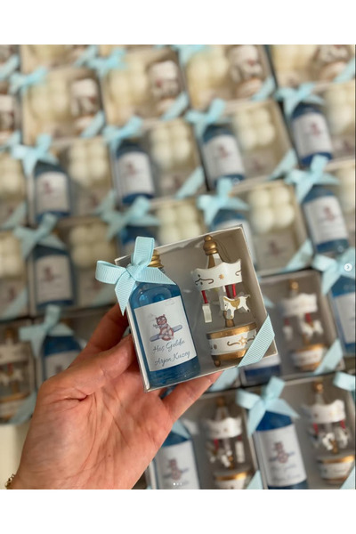 3DLuxeDekor Doğum Hediyesi, Hoş geldin Bebek Atlı Karınca, Kolonya Set Kutu H...