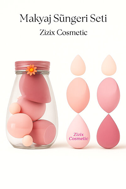 zizix Yumuşak Makyaj Süngeri Seti – Plastik Kavanozlu, Fondöten ve Kapatıcı Uygulama Süngeri