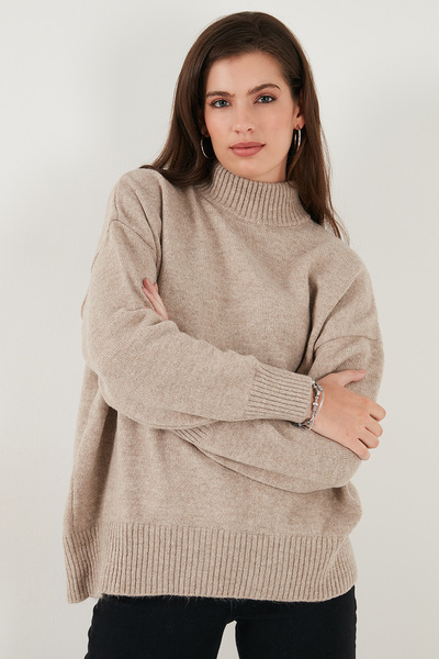 Lela Oversize Fit Turtleneck Soft Textured 2-Pack Knitwear Sweater Sweater 680Kz00469S2