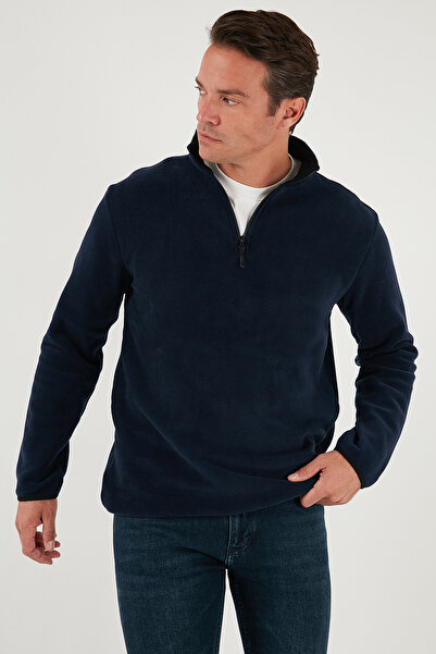 Buratti Slim Fit Half Zipper Stand Collar 2-Pack Fleece Men's Polar 5906003S2