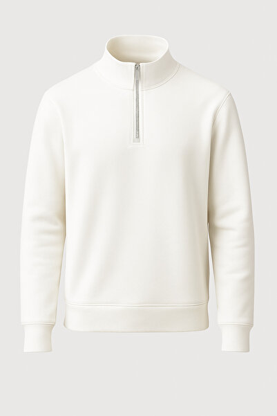 Elvellon Yarı Fermuarlı Sweatshirt, 30/2 İplik Premium Kumaş