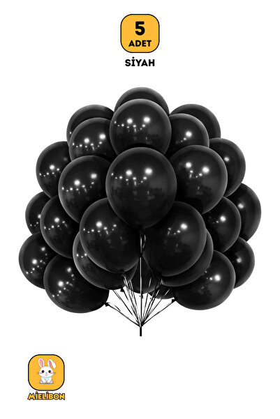 Mielibon 5 ADET Siyah Balon -Pastel Renk