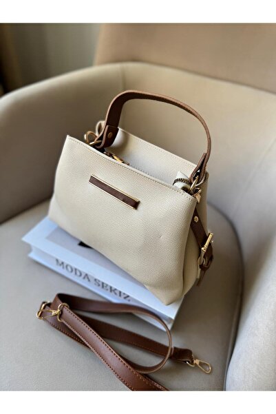 Moda Sekiz Dámská středně velká taška přes rameno se třemi přihrádkami a detailními doplňky