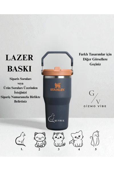 Stanley Kişiselleştirilebilir The IceFlow™ Flip Straw 2.0 Tumbler 0.6L /20oz Özel İsimli/Tasarımlı Twilight