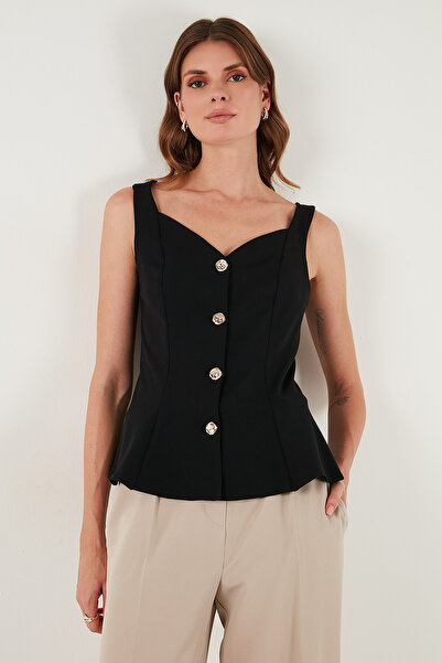 Lela Fitted Fit V Yaka Düğmeli Yelek YELEK 611FYL145