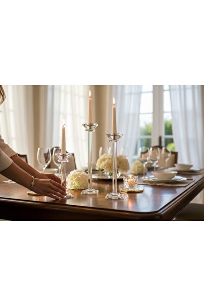 ROY KING KRİSTAL TEKLİ ŞAMDAN 35 CM