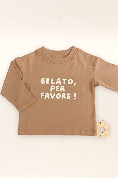 Luna Kids Store سويت شيرت قطني بأكمام طويلة مطبوع عليه شعار للأطفال