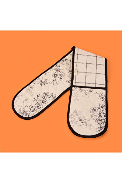 MATMEL قفاز فرن طويل من إيفورا - إكرو / أسود - 16×85 سم