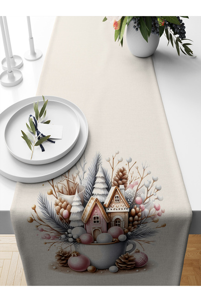 Bertille Home New Year Series 140X40 cm Digital Printed Runner (Christmas Christmas)