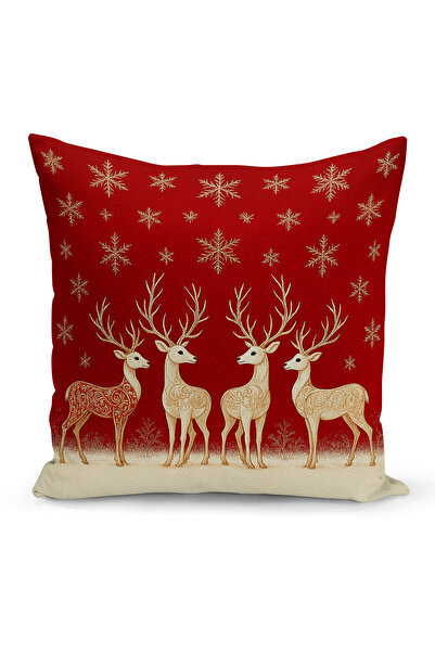 Bertille Home Yılbaşı Serisi Çift Tarafı Dijital Baskılı Kırlent Kılıfı (Chri...