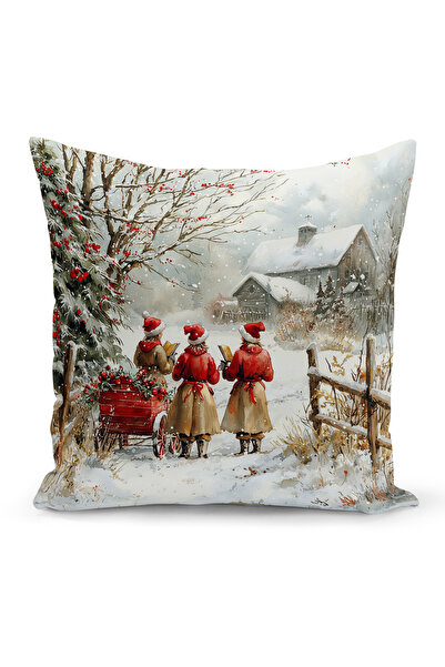 Bertille Home Новогодишна серия Двустранна калъфка за възглавница с цифров пе...