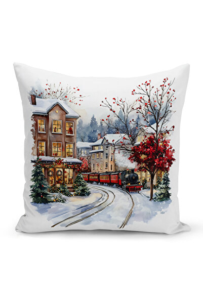 Bertille Home Yılbaşı Serisi Çift Tarafı Dijital Baskılı Kırlent Kılıfı (Chri...