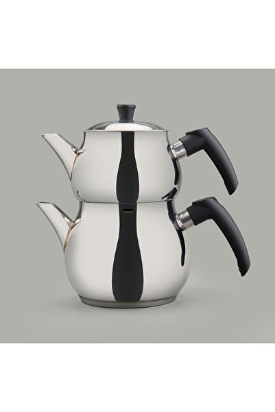 MATMEL Medium Size Steel Teapot - Gray - 2.25 Lt + 1.3 Lt
