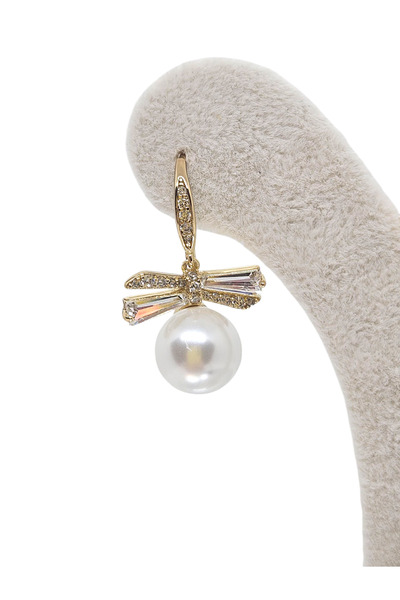 XUPING JEWELRY 14KAltın Renginde İncili Taşlı Kelebekli Sallantılı Küpeler 2.5cm Kararmaz, Alerji Yapmaz-UltraHafif