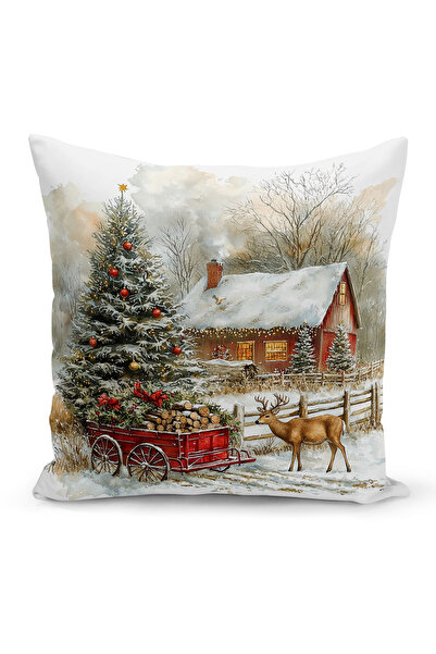 Bertille Home Yılbaşı Serisi Çift Tarafı Dijital Baskılı Kırlent Kılıfı (Chri...