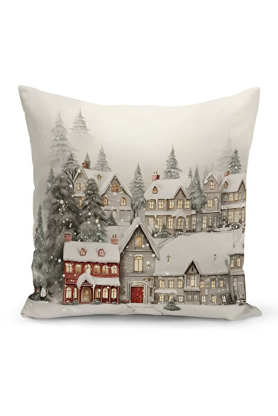 Bertille Home Yılbaşı Serisi Çift Tarafı Dijital Baskılı Kırlent Kılıfı (Chri...