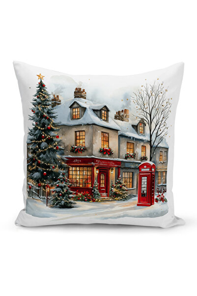 Bertille Home Новогодишна серия Двустранна калъфка за възглавница с цифров пе...