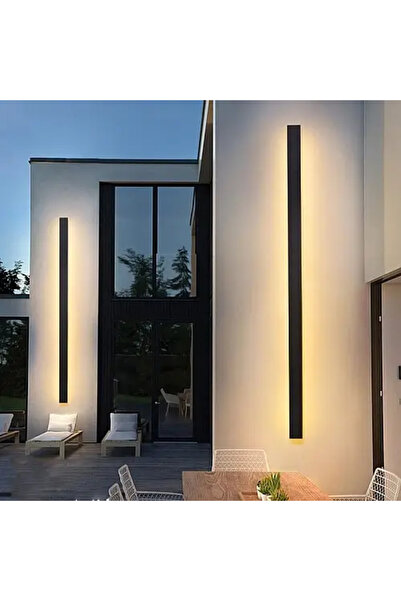 HAMER ابليك جداري مودرن طول 180 سم اسود إنارة لون الاضاءة اصفر