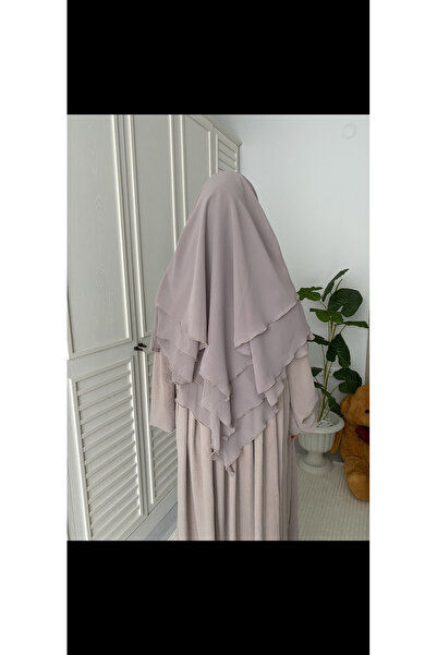 Hijab Φόρεμα Ayrobin 3 στρώσεων κοντό σουφλέ χακμπούρα αμπάγια χιμάρ