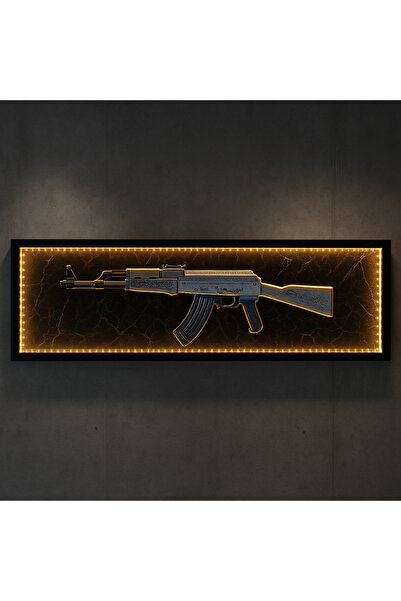 OKO DESİGN 3D Luxury LED Işıklı Tasarım Tablo (AK-47)